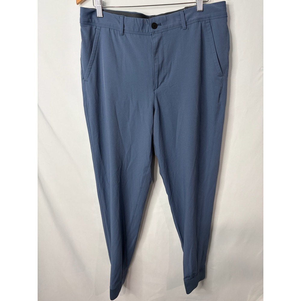 VRST Mens Tailored Fit Jogger Pants Blue Grey Tapered Stretch Size 36 Athleisure